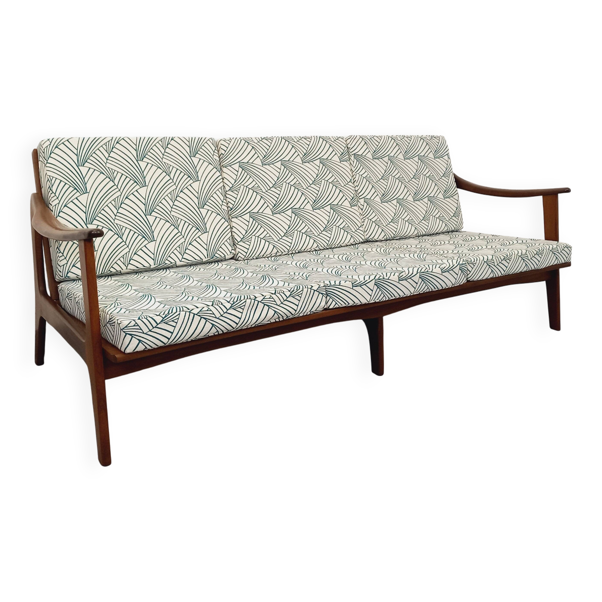 Scandinavian 3-seater sofa bench by Arne Wahl Iversen for Komfort in teak