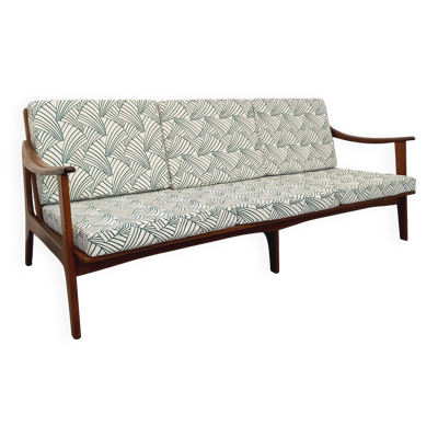 Banquette canapé 3 places scandinave Arne Wahl Iversen pour Komfort en teck