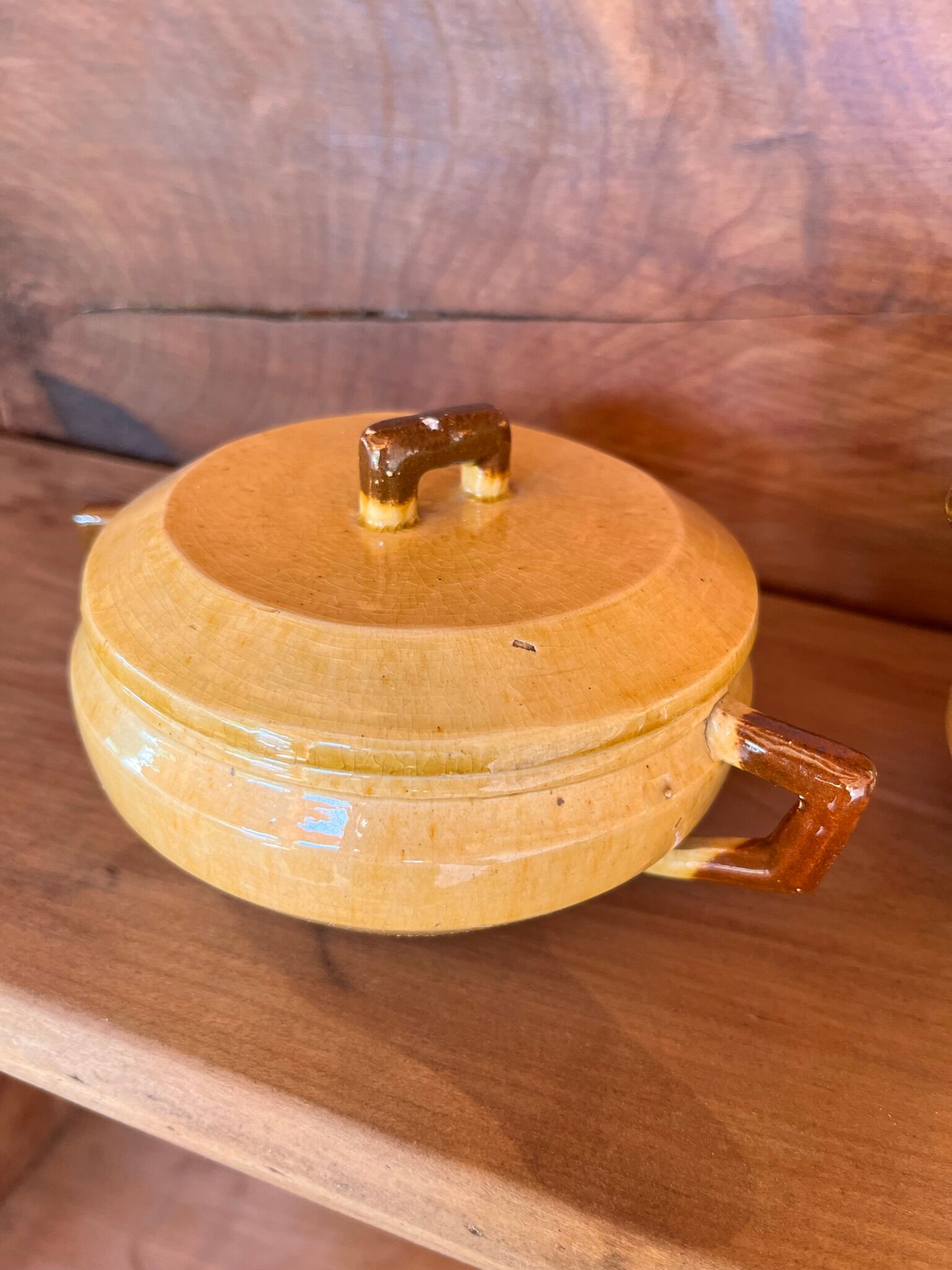 Ochre coffee set signed G. Platon Vallauris