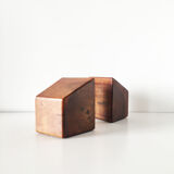 Vintage solid wood bookends