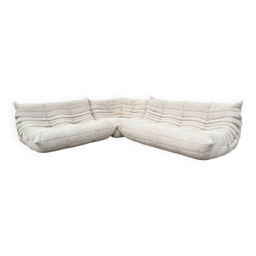 Original ligne roset togo set 3z, 2z + corner beige corduroy in new condition!!