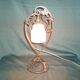 Art Deco lamp in glass paste and wrought iron leaves