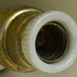 60's brass and black metal sculptural sconce