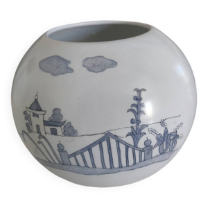 Vase boule en porcelaine - japonisant