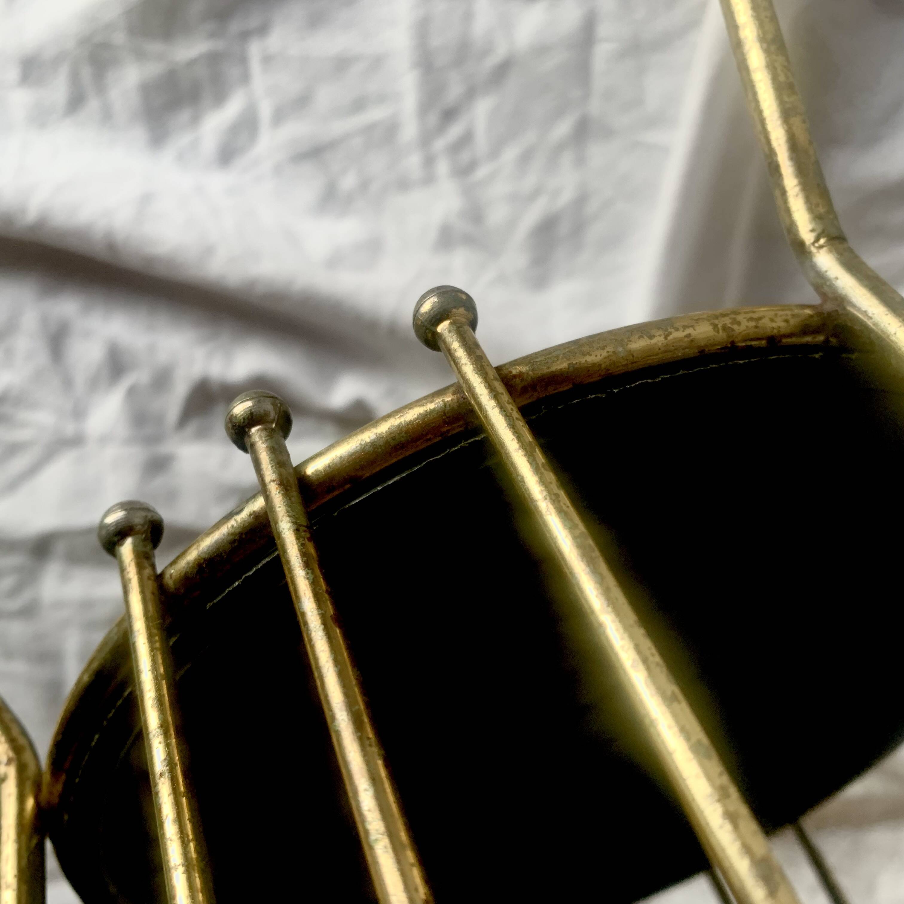 Vintage gold metal umbrella stand