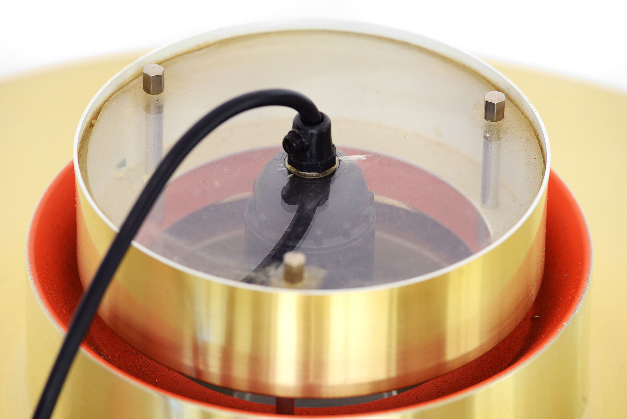 Brass coloured hanging lamp by Lyskaer Denmark 1970