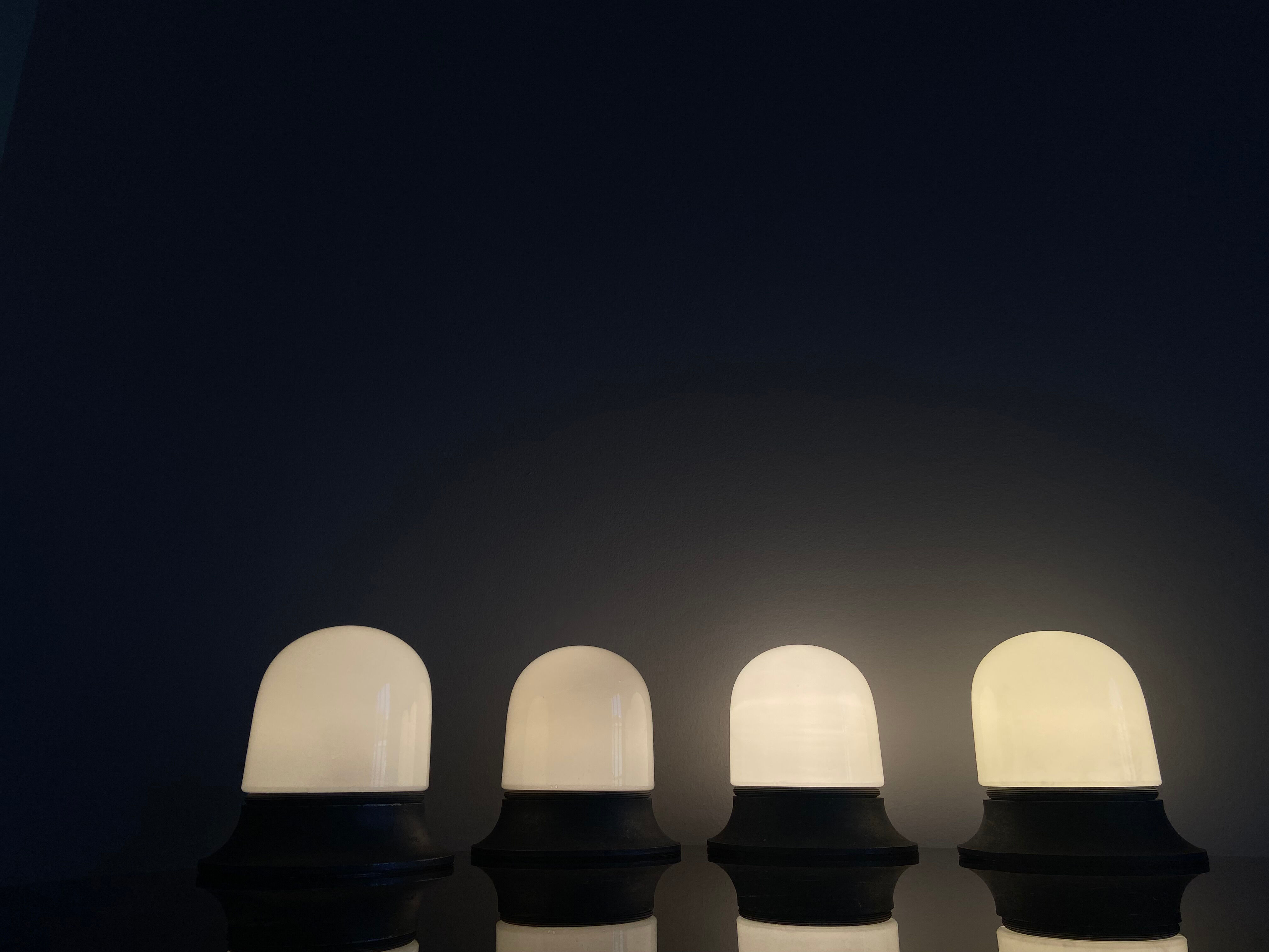 Set of 4 lamps artemide, italy 1970s