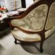 Two-seater bench + two simple armchairs + five Louis XV chairs to be reupholstered