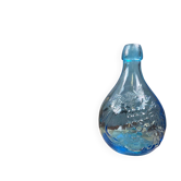 Carafe vintage italienne bleu aqua «Jus de Fruits», Verre relief Casadis Milano