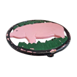Cast iron underside, pink pig