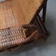 Rare Vintage Bauhaus Rattan & Bamboo Chair with Ottoman by Erich Dieckmann