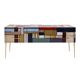 Murano Coloured Glass and Brass Sideboard Composed of 6 Drawers