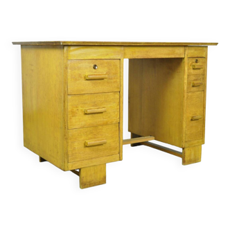 Petit bureau vintage en chêne, fabriqué à la main dans les années 1930 aux Pays-Bas