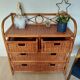 Commode vintage en rotin 4 tiroirs-esprit bohème-bord de mer
