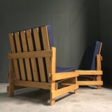 Rare pair of niko kralj 'dota' system lounge chairs, 1970's