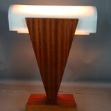 Table lamp in wood and plexiglass vintage 70/80s
