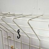 Minimalist white wire coat rack from mid-century Germany, 1960s.