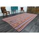 1970s Vintage Turkish Oushak Handmade Wool Cotton Red Runner Rug 172x354