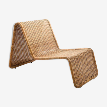 Fauteuil P3 en Rotin par Tito Agnoli pour Pierantonio Bonacina 1960s