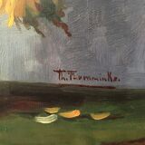 Table oil on canvas flowers