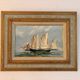 Old Oil Painting Marine Boat Signed Odile C Frigate