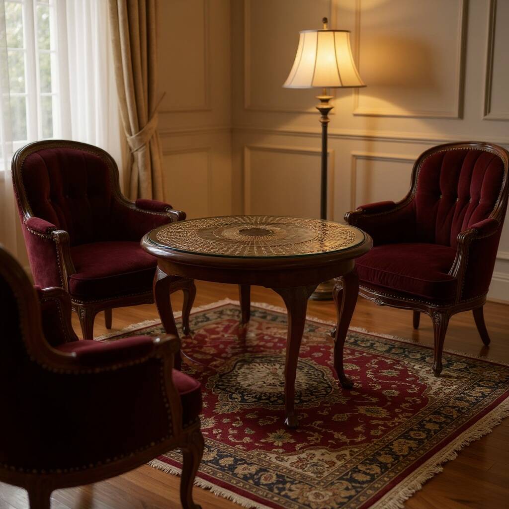 Table basse années 1940 cannage rotin colonial
