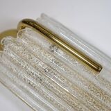 Brass and Ice Glass Wall Lamps by Carl Fagerlund for JBS, Set of 2, 1970s