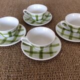 4 Vichy coffee cups