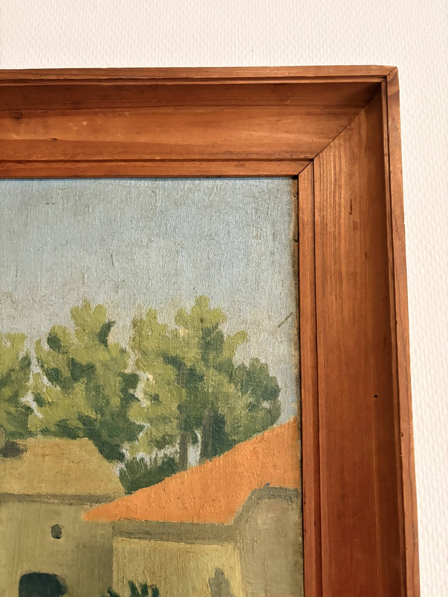 Oil Painting Canvas Albert Decarli Provençal Cypress Landscape