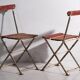 Antique red folding garden chairs (circa 1920). Set of 4 pieces