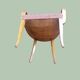 Fauteuil Bridge Art Déco en bois et tissu