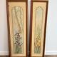 Pair of Art Nouveau Decorative Panels with Purple and Yellow Irises. Work