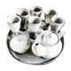 Former sandstone coffee service signed Poterie de la Vallée Noire