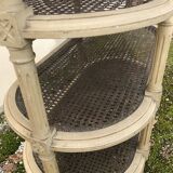 Wooden saddle on three shelves