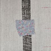 6x6 Square White & Black Vintage Kilim Rug, 187x195Cm