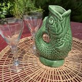 Green fish vase or pitcher