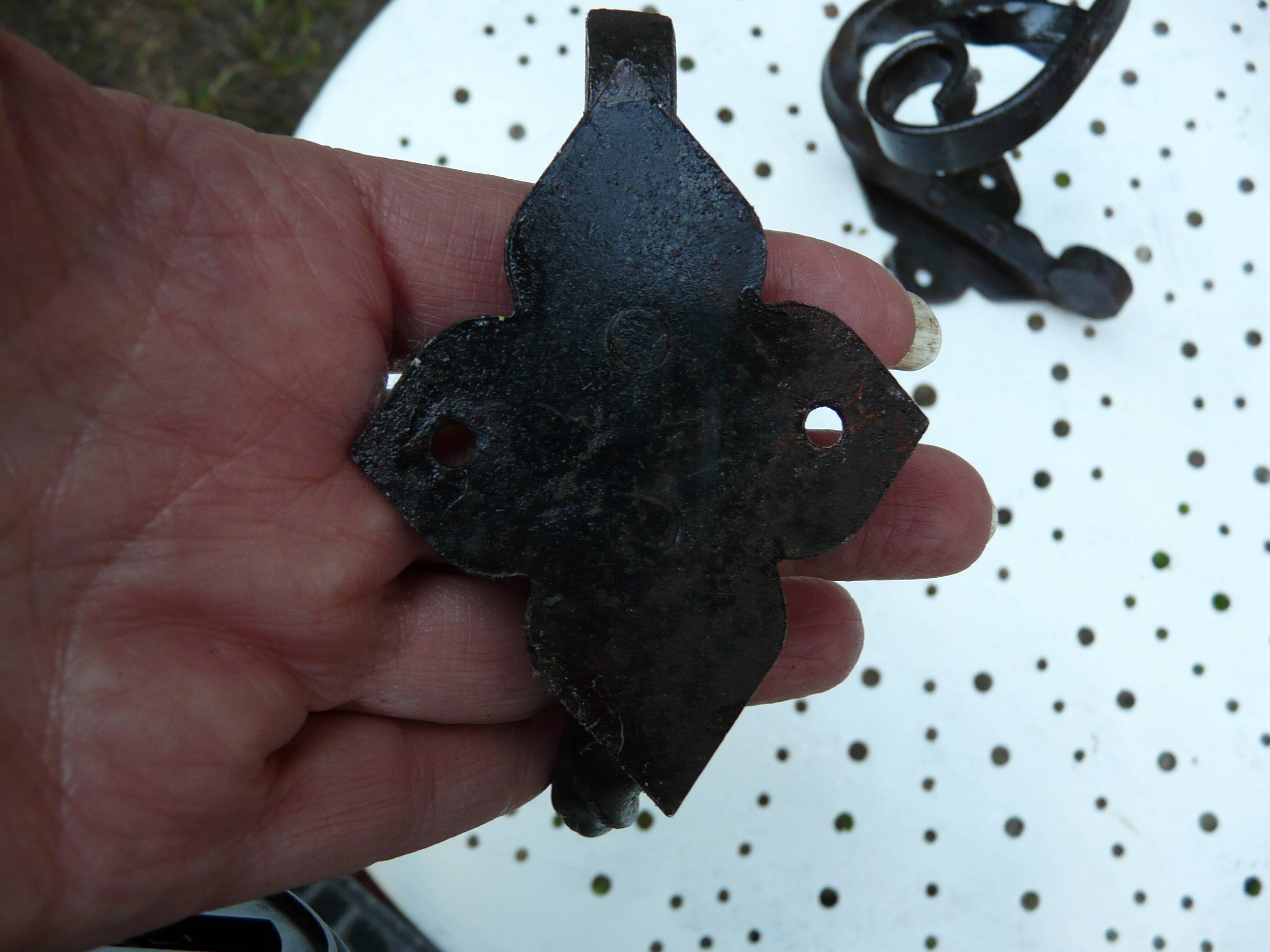 Pair of wrought iron wall hooks