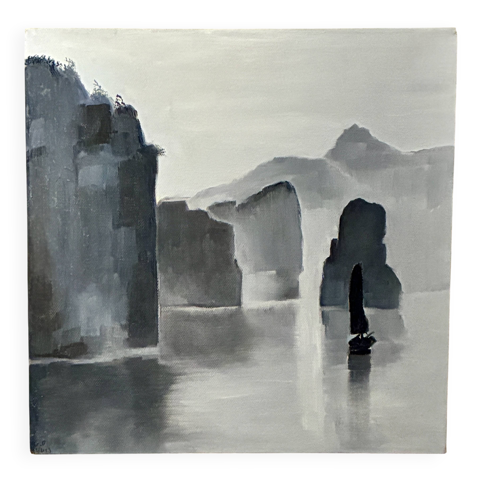 Tableau peinture sur toile baie d'Halong