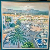 Grand tableau de sanary sur mer de pierre godet