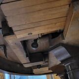 Honoré Dufin: Walnut pedestal table with extensions, stamped Napoleon III period