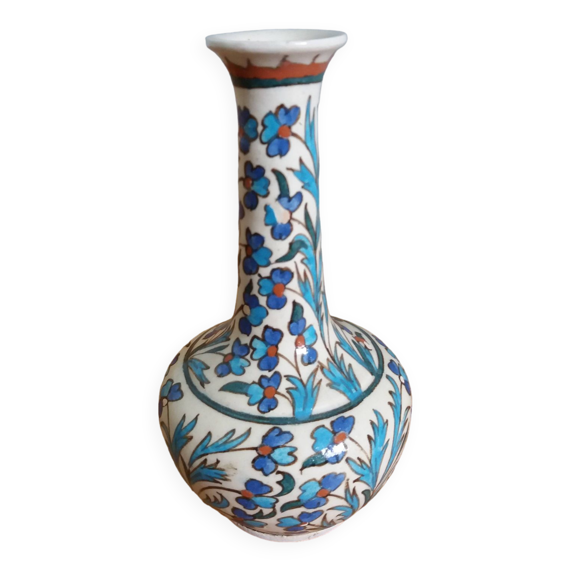 Vase soliflore décor peint Iznik Turquie