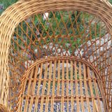 Wicker or rattan armchairs