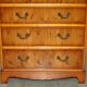 Pair of large Sheraton Revival chests of drawers in yew wood, 110 cm
