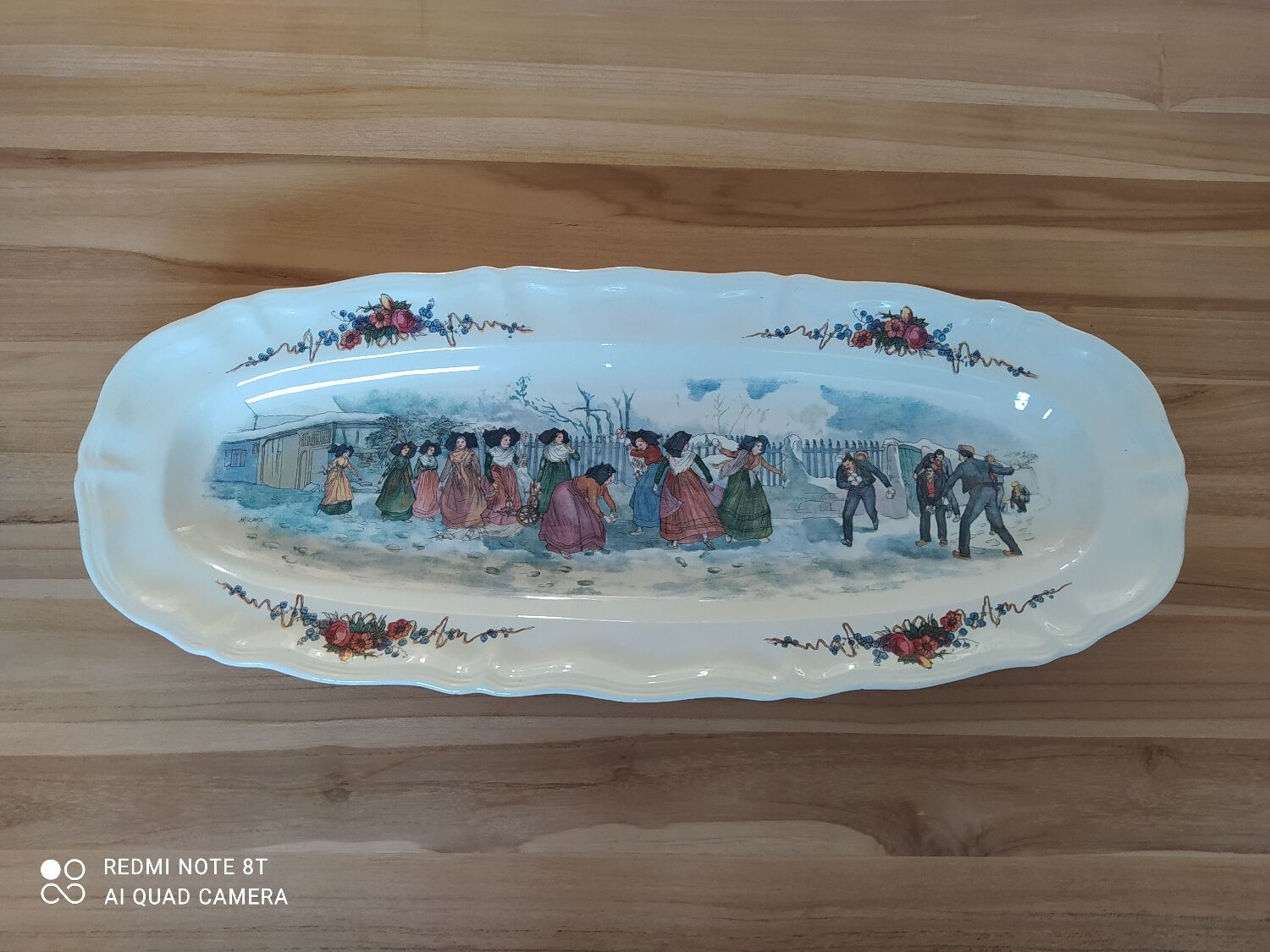 Old earthenware fish dish Obernai Sarreguemines