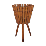 Rattan tripod planter of the 1950s