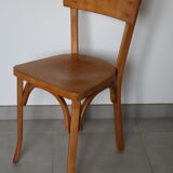 2 Baumann chairs back wide light beech