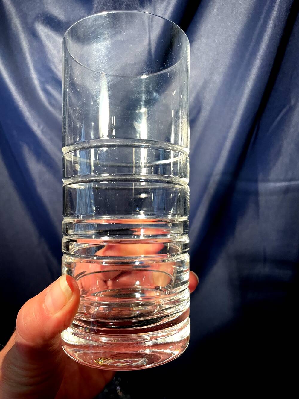 Set of 4 orangeade glasses water fruit juice in twisted crystal