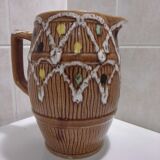 Pitcher "barrel" glazed terracotta
