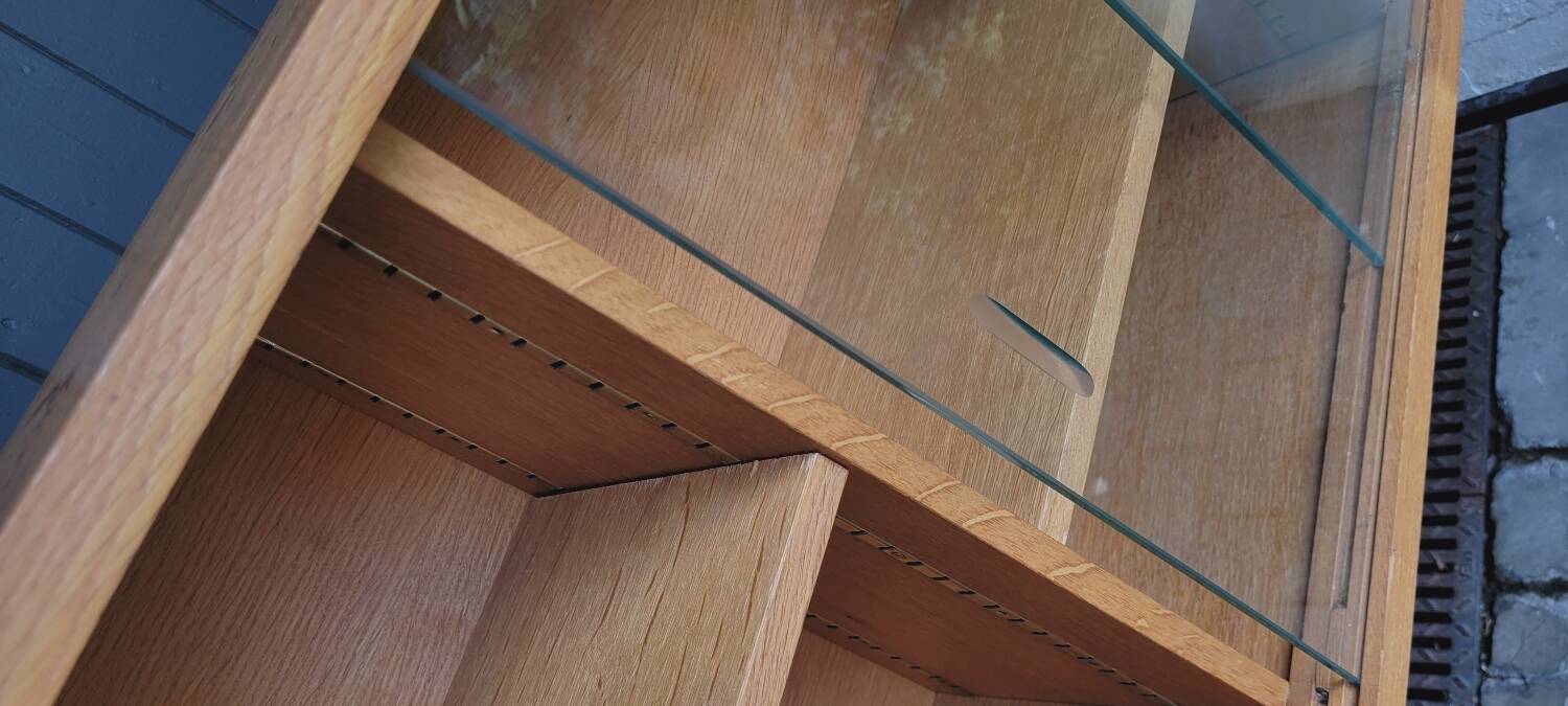 60's glass wall shelf