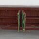 Buffet long en bois avec portes anciennes vertes